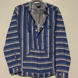 J. Crew baja shirt in shibori stripe size m